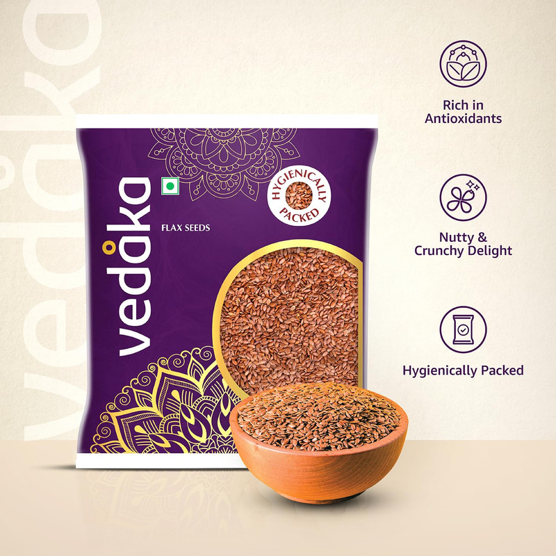 organic and natural Vedaka Raw Flaxseeds 500 gm high Quality Free Ship gallery