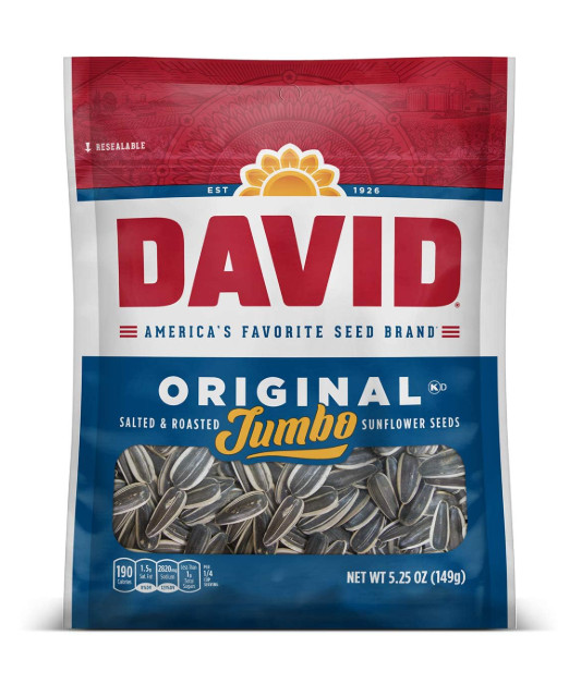 DAVID Roasted and Salted Original Jumbo Sunflower Seeds, 5.25 oz gallery