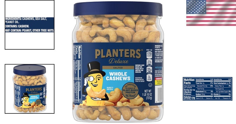 Gourmet Whole Cashews with Sea Salt - 26oz Jar Packed with Flavor and Nutrition gallery