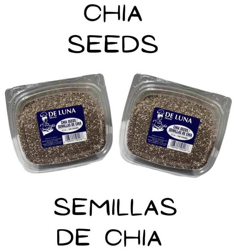 Chia Seeds 2-12 ounce containers/ Semillas de Chia