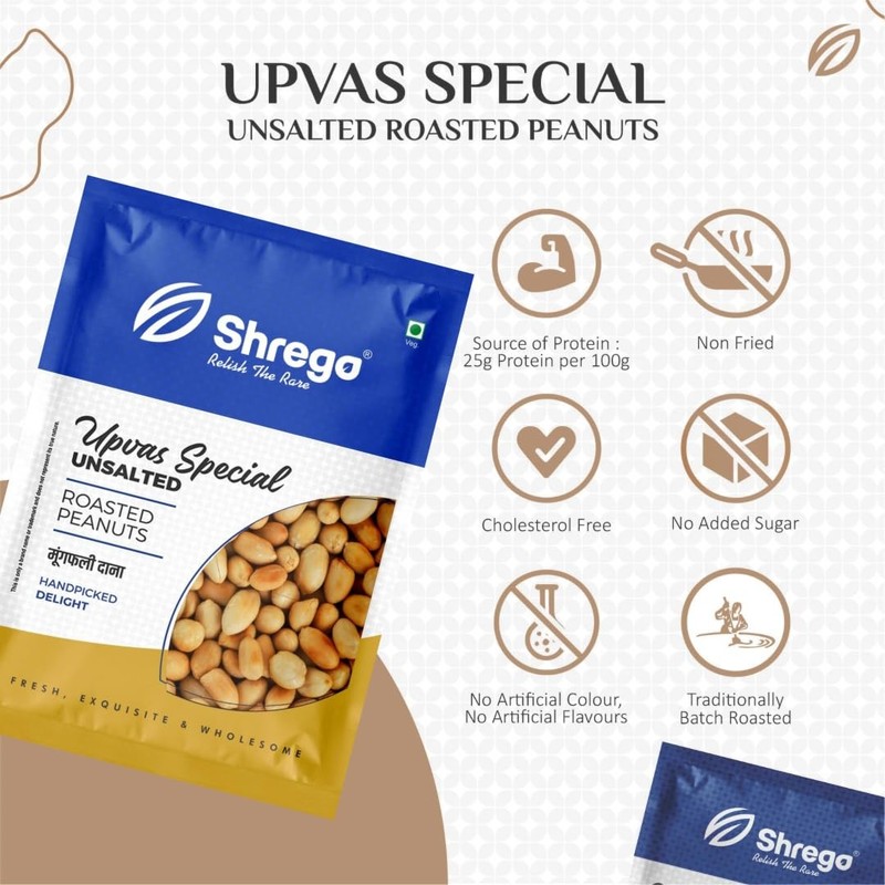 SHREGO Upvas Roasted Peanuts 360g | Unsalted Healthy Snack gallery