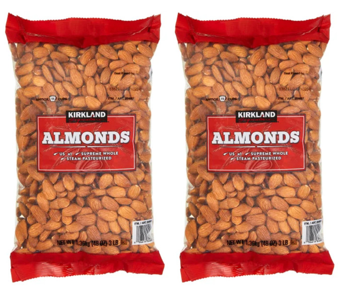 2 pack – Kirkland Signature Supreme Whole Almonds, 3 lbs FREE shipping