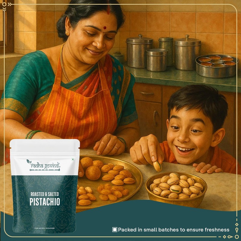 Radha Govind Roasted Salted Pistachios 500g | Premium Pista Healthy Snack Nuts gallery