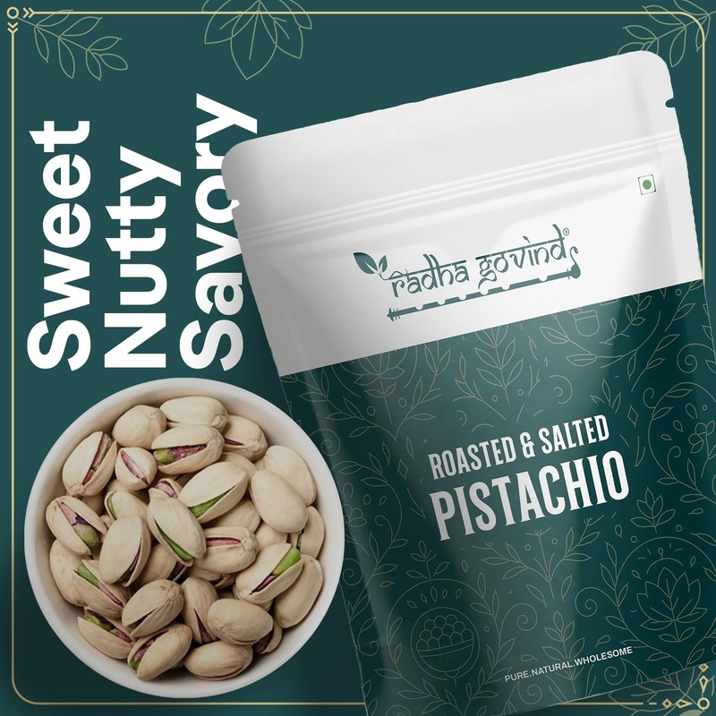 Radha Govind Roasted Salted Pistachios 500g | Premium Pista Healthy Snack Nuts gallery