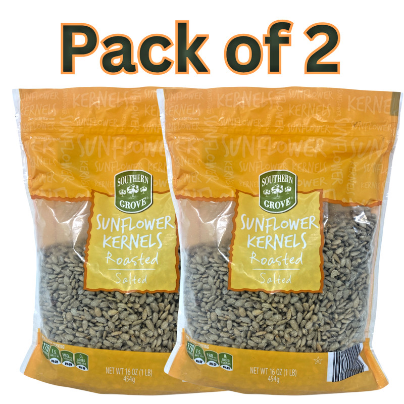 Sunflower Kernels Roasted & Salted 16 oz (1 lb) Resealable Bag Healthy Snack 2pk