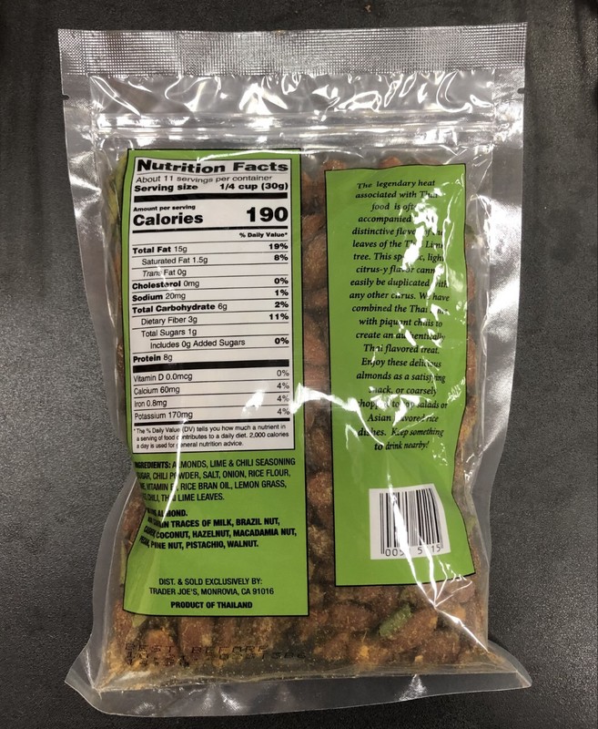 Thai Lime and Chili Almonds Limited by Trader Joe's 12oz. (340g) Appetizer Snack gallery