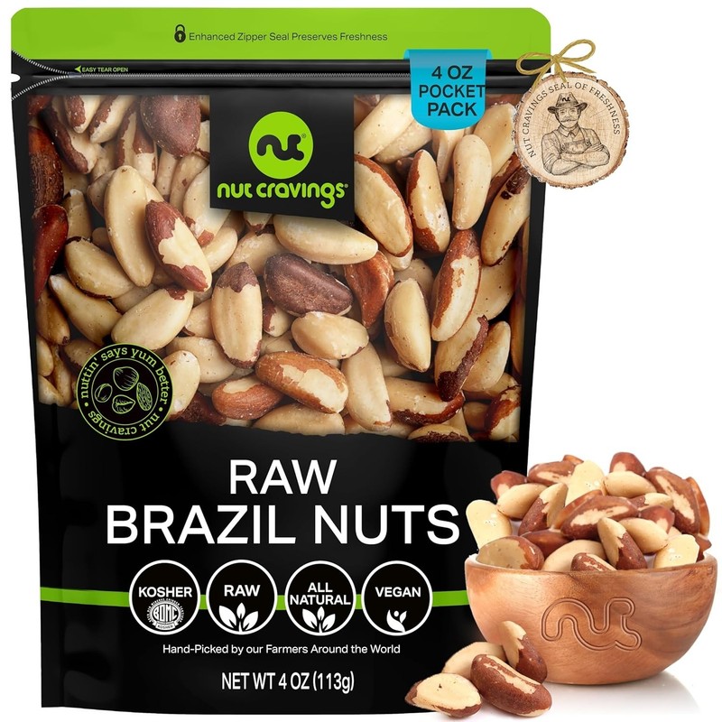 Raw Brazil Nuts, Unsalted, No Shell, Whole, 4oz - 0.25 LB Bulk Nuts Packed Fr... gallery