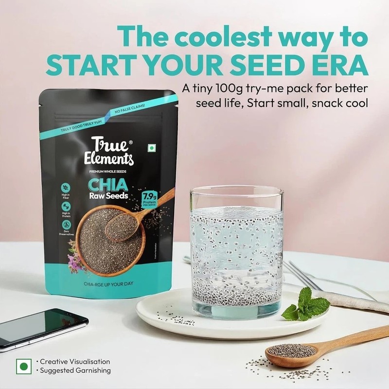 True Elements Chia Seeds 250g Healthy Raw Seeds Calcium and Protein Rich Seeds gallery