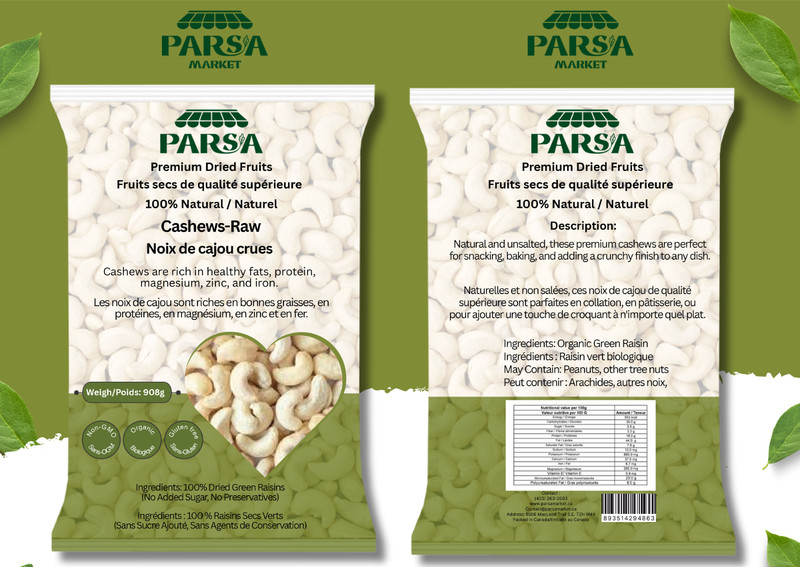 Parsa Market 908g Cashew Nut Whole 100% Fresh Hand Picked Pure Natural Organic