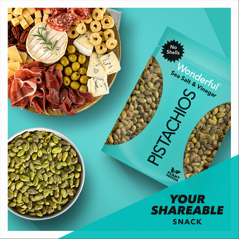 Pistachios,No Shells,Sea Salt&Vinegar Flavored Nuts,11Ounce Resealable Pouch,NEW gallery