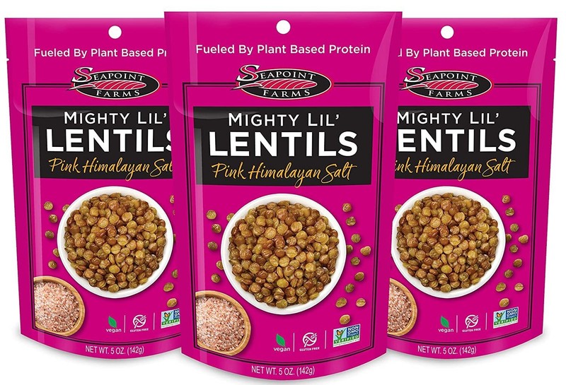 Mighty Lil Lentils Crunchy Snack Pack of 3 Pink Himalayan Salt Vegan Gluten Free