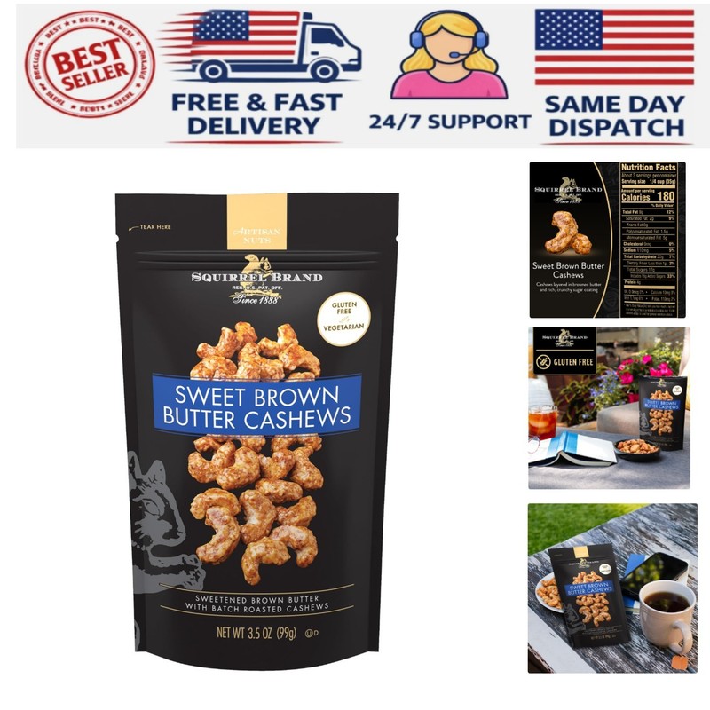 Artisan Sweet Brown Butter Cashews, 3.5 oz - A Gourmet Snack for Every Occasion