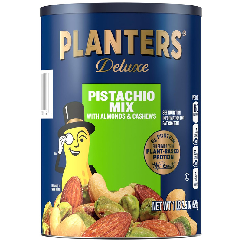 PLANTERS Pistachio Nuts Lovers Nut Mix with Pistachios No Shell, Almonds & Cashe