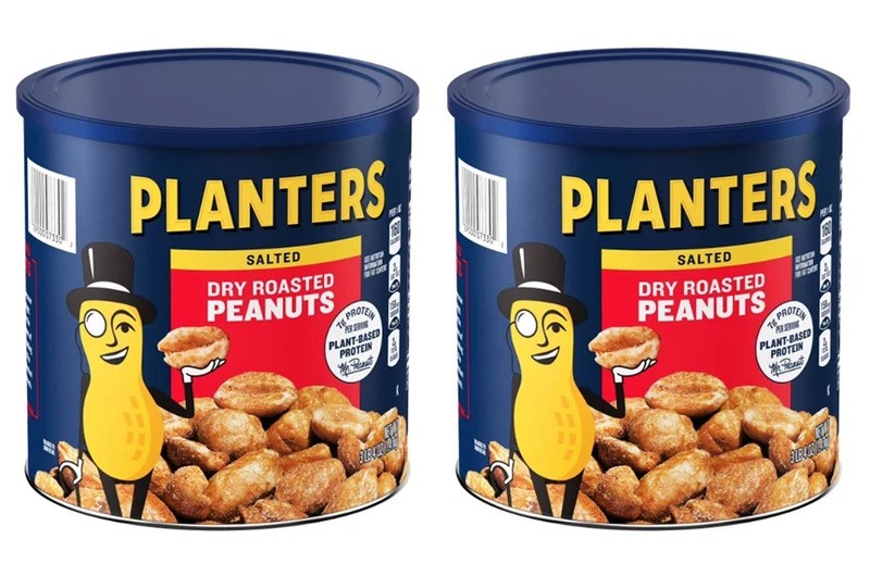 2 pack Planters Salted Dry Roasted Peanuts Canister, 52 oz. FREE shipping