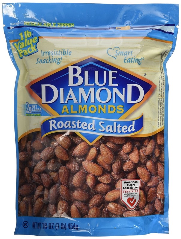 Blue Diamond Salted Almonds Pack of 3 16oz Resealable Snack High Protein gallery