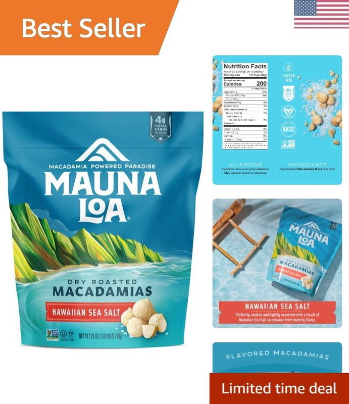 Delicious Sea Salt Roasted Macadamia Nuts - 20 Oz - Perfect for Gifting