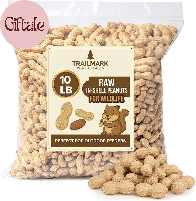 10 LB - Raw Peanuts for Squirrels, Raw in Shell Peanuts for Birds and Wildlife- gallery