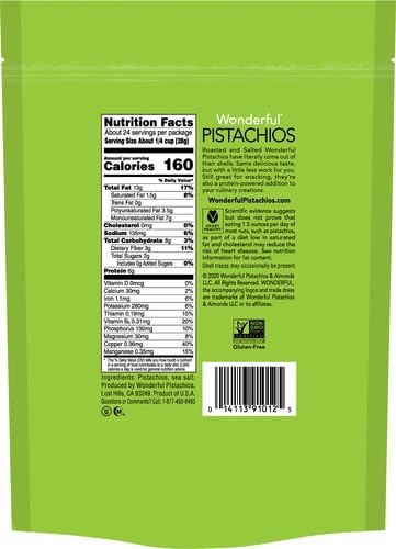 Wonderful Pistachios, No Shells, Roasted & Salted Nuts, 24 Ounce (Pack of 2) gallery