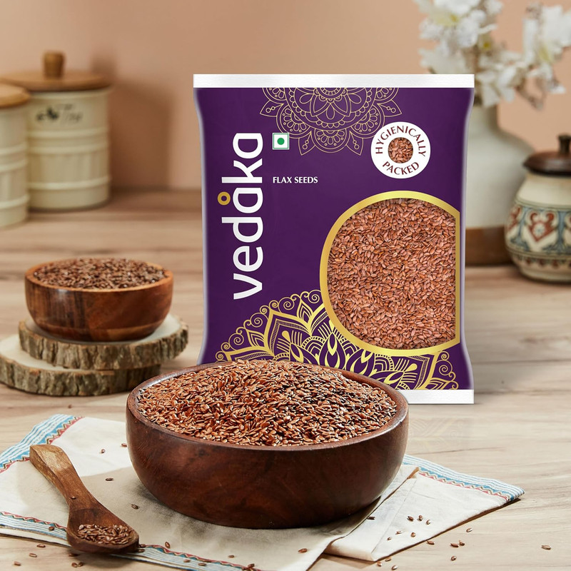organic and natural Vedaka Raw Flaxseeds 500 gm high Quality Free Ship gallery