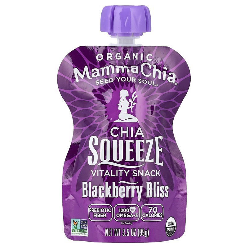 Organic Chia Squeeze, Vitality Snack, Blackberry Bliss, 8 Squeezes, 3.5 oz (99 gallery