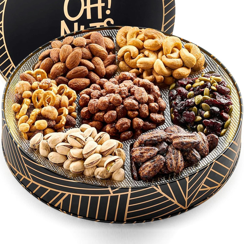 6 Section Nuts Gift Basket - Gourmet Assorted Nut Gifts Baskets - Healthy Nuts G gallery