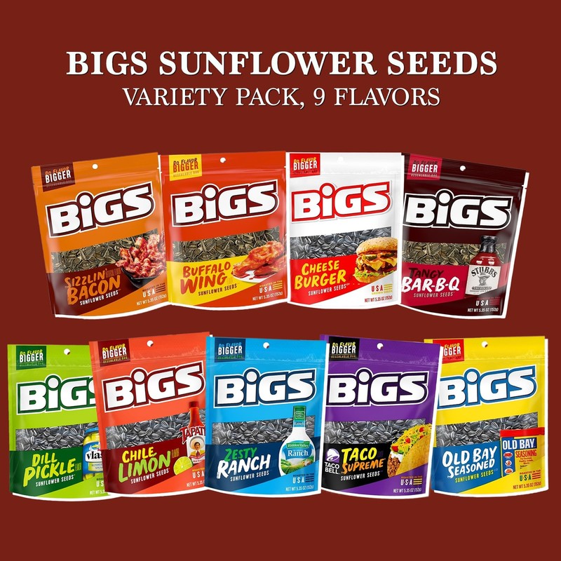 Sunflower Seeds Variety Pack Flavored 9 x 5.35oz Packs Gift Basket gallery