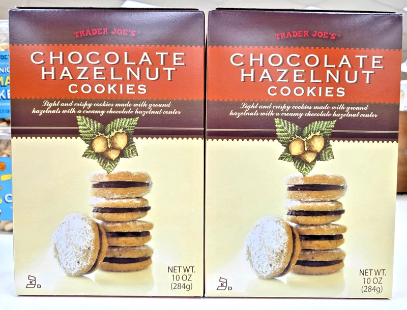 2X Packs Trader Joe's Chocolate Hazelnut Cookies 10 oz Each Pack