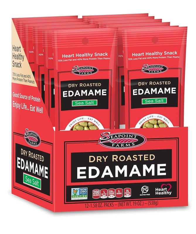 Seapoint Farms Dry Roasted Crunchy Edamame, Plant Based Snack, 20g Protein, 2 In