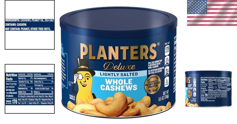 Irresistibly Crunchy Lightly Salted Cashews in 8.5 oz Resealable Canister gallery