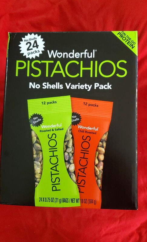 WONDERFUL PISTACHIOS NO-SHELL VARIETY PACK, 0.75 OZ, 24-COUNT gallery