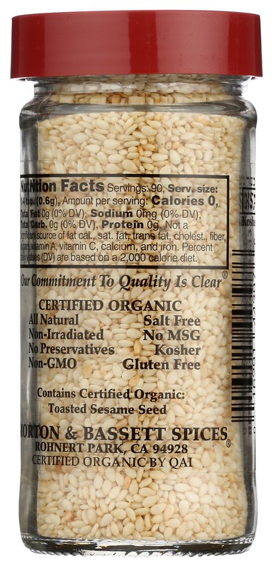 Organic Toasted Sesame Seeds Morton & Bassett 1.9 Oz Jar 3 Pack gallery