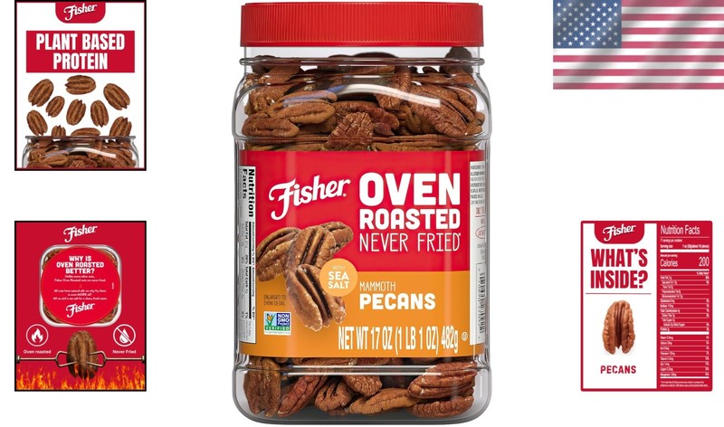 Guilt-Free Fisher Mammoth Pecans 17oz Canister | Simple Ingredients, Great Taste gallery