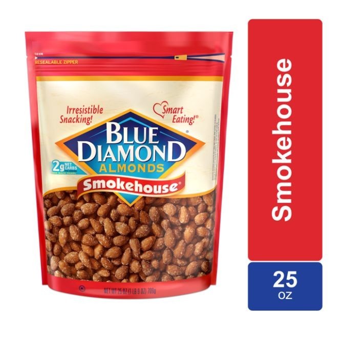 Blue Diamond Almonds Gluten Free Smokehouse Flavored Snack Nuts, 25 Oz