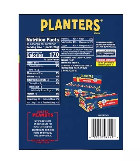 2pk Planters Salted Peanuts 1 oz., 48 pk., Each Pack Healthy Snack Delicious gallery