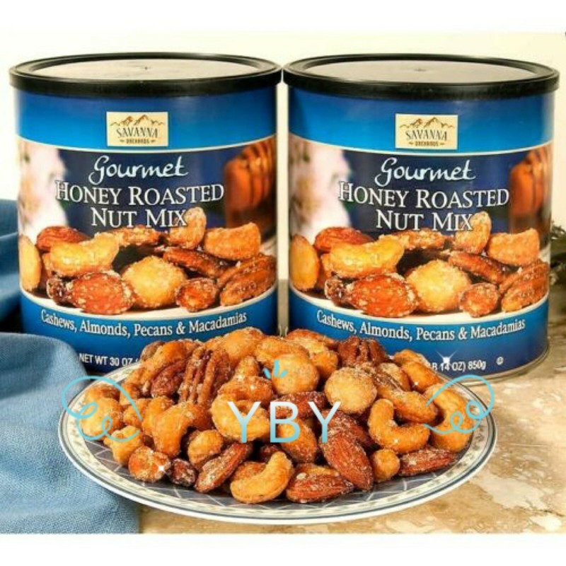 2 Packs Savanna Honey Roasted Mix Nuts 30 oz Each Pack