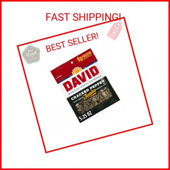 DAVID Jumbo Sunflower Seeds, Cracked Pepper Flavor, Easter Basket Stuffer for Ba