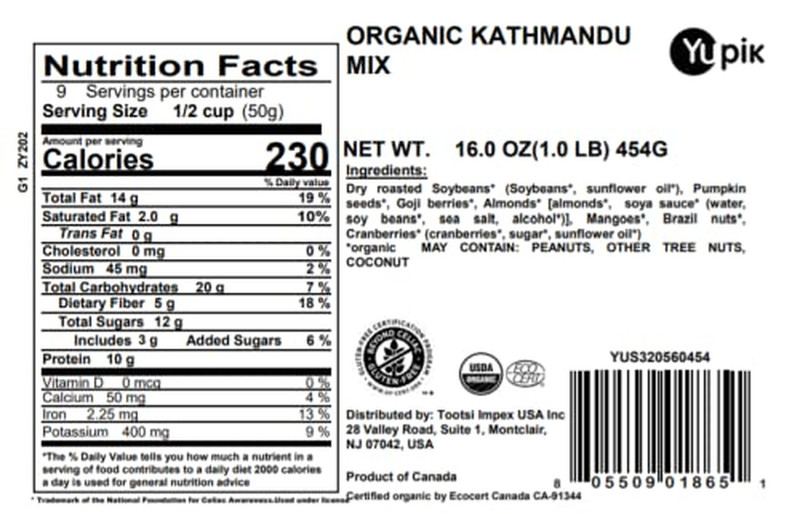 Organic Kathmandu Mix, 1 Lb (16 Oz), USDA Certified Organic, Gluten-Free, Vegan, gallery