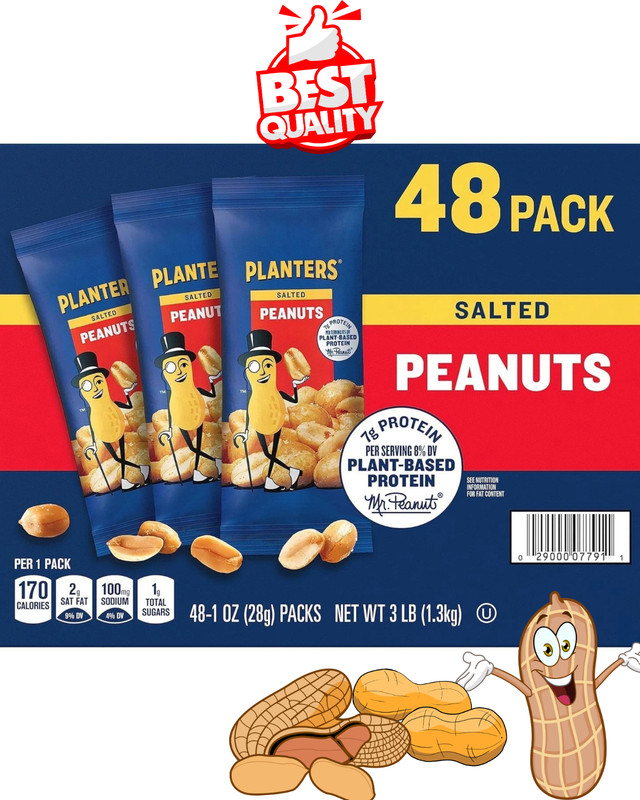 Planters Salted Peanuts (48 1-ounce packs)