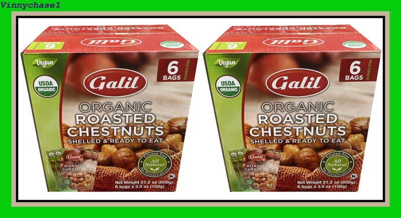 12 Packet ORGANIC Galil Roasted Chestnuts Shelled & Ready to Eat 3.5oz Ea-有機烤栗子