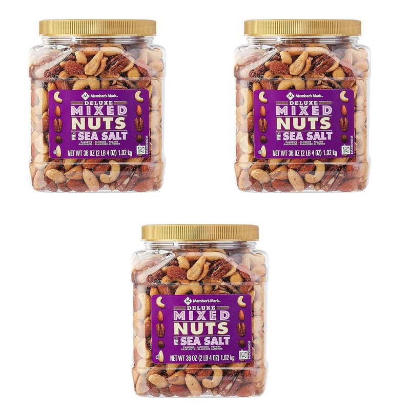 Member’s Mark Deluxe Roasted Mixed Nuts With Sea Salt (34 Oz.) Pack of 3