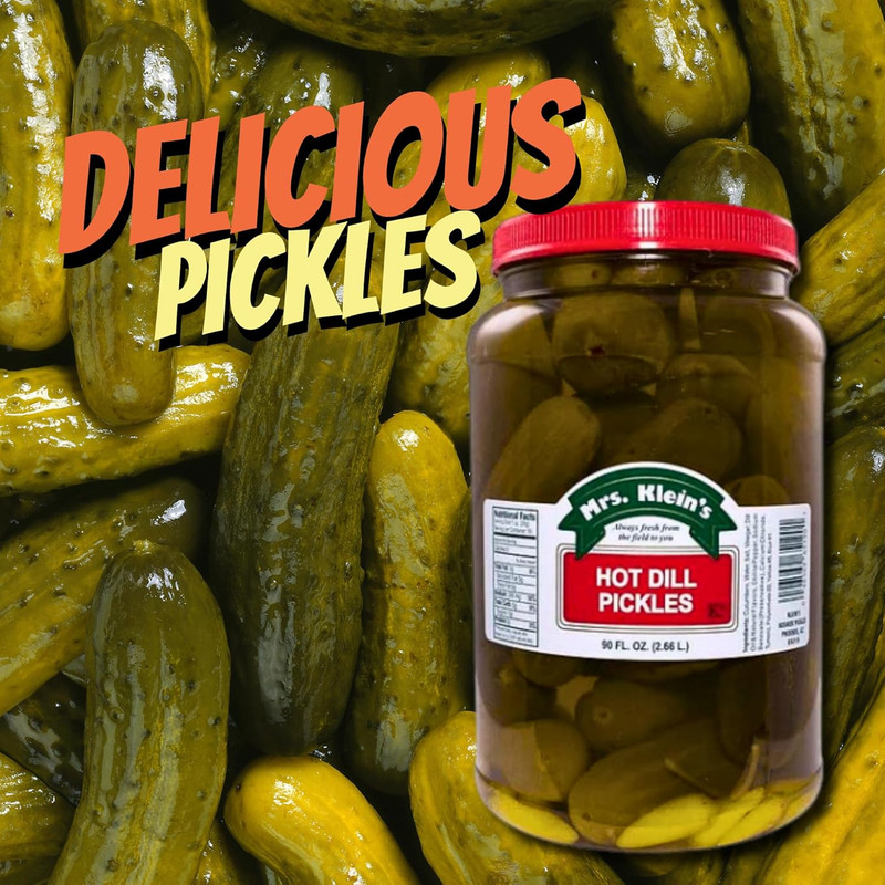 Mrs. Kleins Hot Dill Pickles Spicy Pickles Bold Dill Pickle Snack Made with Natu gallery