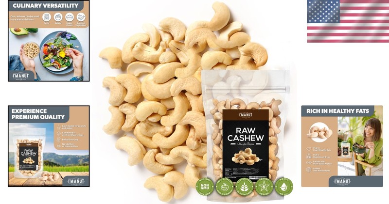 Gourmet Cooking Essential: Raw Cashews 48oz - Non-GMO, Ethically Sourced gallery