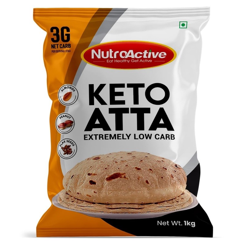 NutroActive Keto Atta Net Carb (3g Net Carb Per Roti) Extremely Low Carb (1KG)