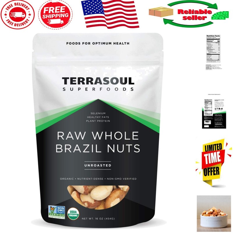 Certified Organic Brazilian Nuts – 16 Ounces Rich in Selenium & Friendly