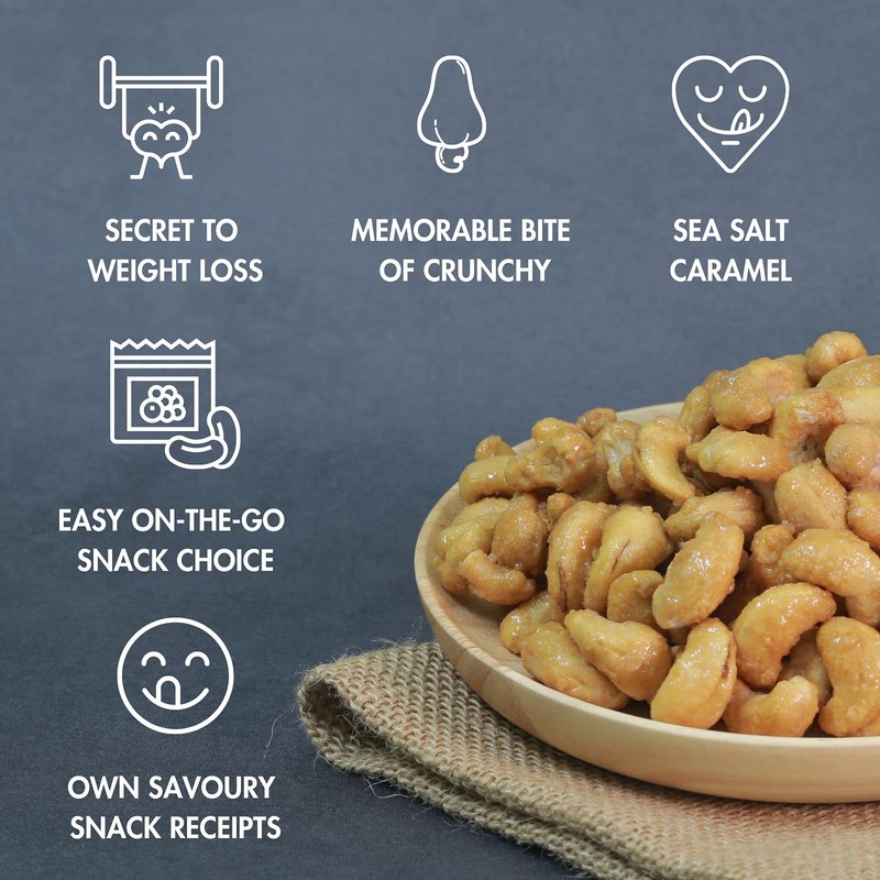 LAFOOCO Sea Salt Caramel Cashews, Vietnam Cashews, Lightly Salted, Sweet Tast... gallery