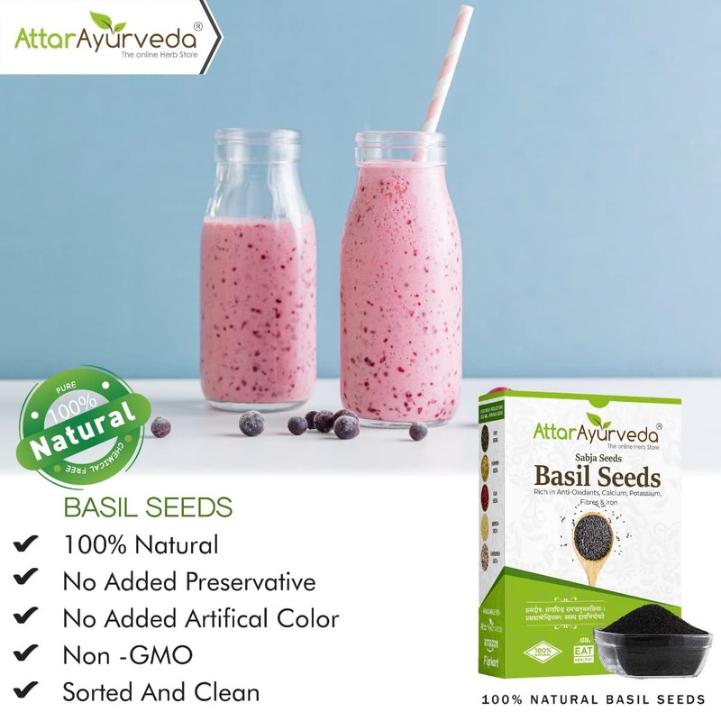 Attar Ayurveda Sabja Basil Seeds - 500 gm (Reduces Body Heat) gallery