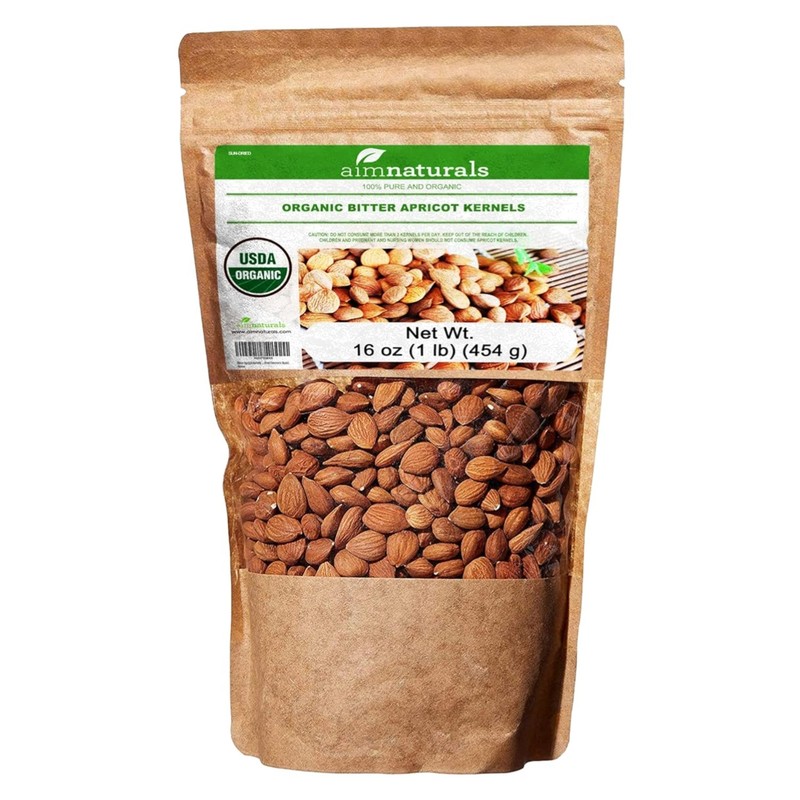 Organic Raw Bitter Apricot Kernels 1LB Gluten Free Non-GMO