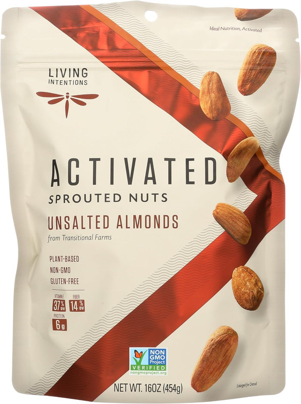 Sprouted Unsalted Almonds, 16 OZ