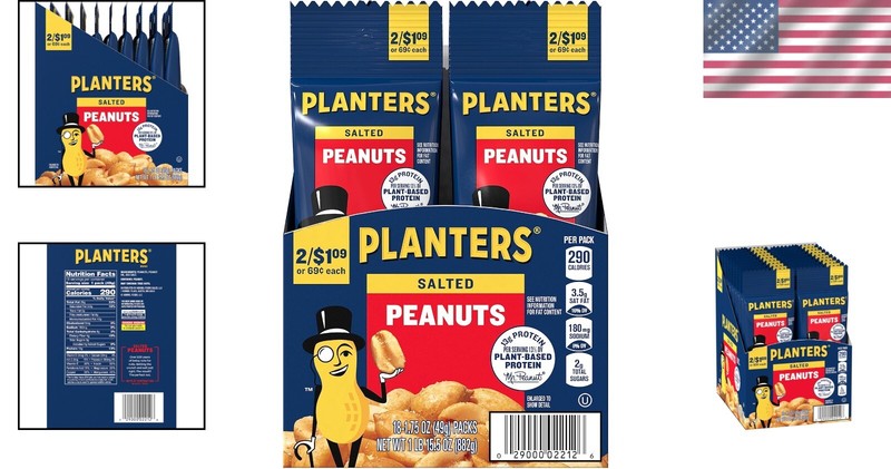 High-Protein Salted Peanuts, 1.75 oz - Perfect for Quick & Healthy Snacking gallery