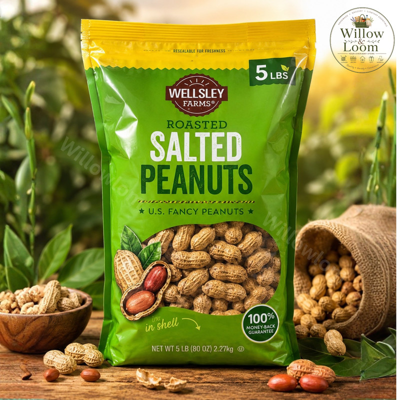 Wellsley Farms Roasted Salted Peanuts In Shell 5 LB Gluten Free Fast Shipping